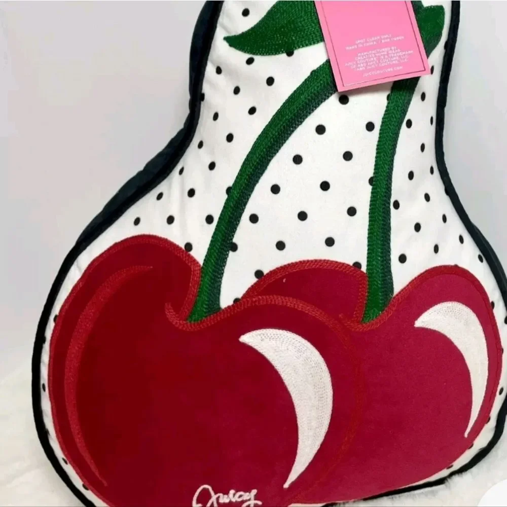 Juicy Couture Home Juicy Signature Logo‎ Cherry Decorative Accent Pillow